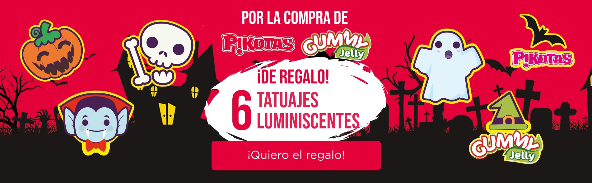 6 tatuajes luminiscentes de REGALO al comprar Pikotas o Gummy Jelly